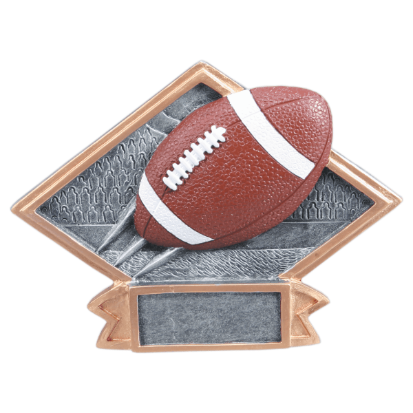 4.5" X6 Football Diamond Plate Resin Award – item DPS65