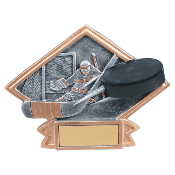 4.5" X6 Hockey Dimond Plate Resin Award – item DPS67