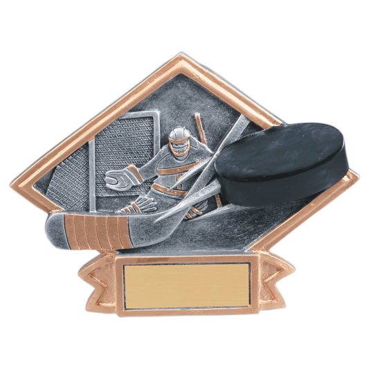 4.5" X6 Hockey Dimond Plate Resin Award – item DPS67