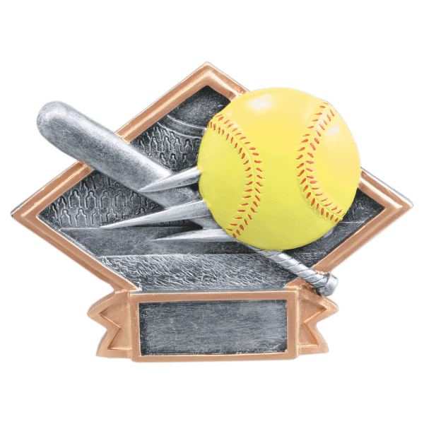 4.5" X6 Softball Diamond Plate Resin Award – item DPS77