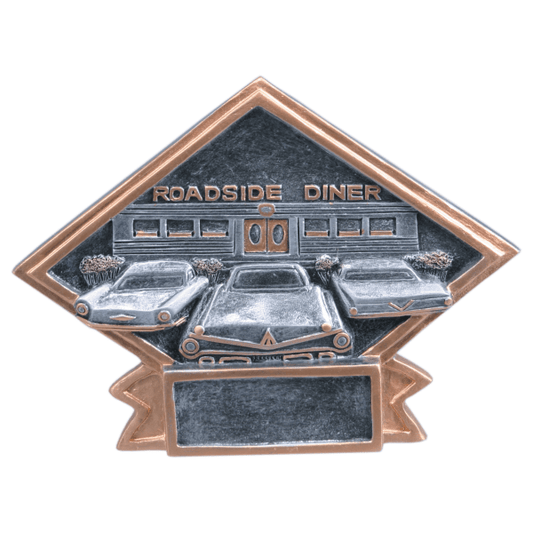 4.5" X6 50'S Theme Diamond Plate Resin Award – item DPS80