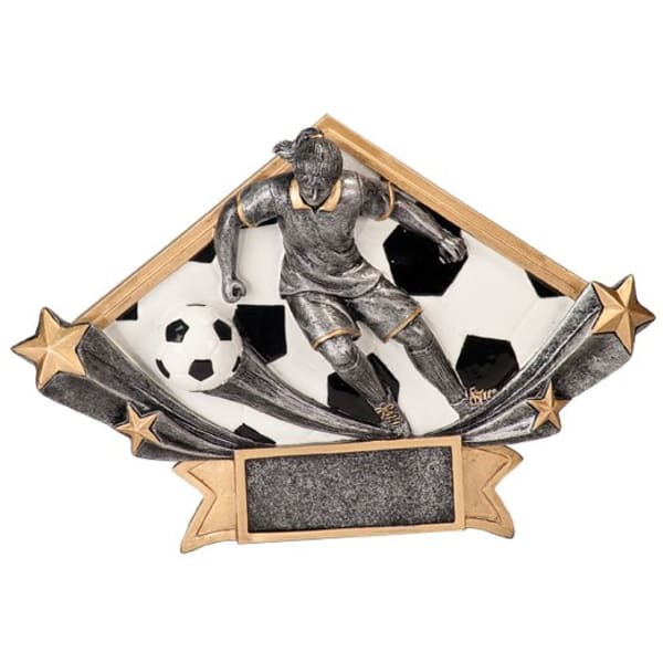 5.75" X8.5 Female Soccer Diamond Star Resin Award – item DSR56