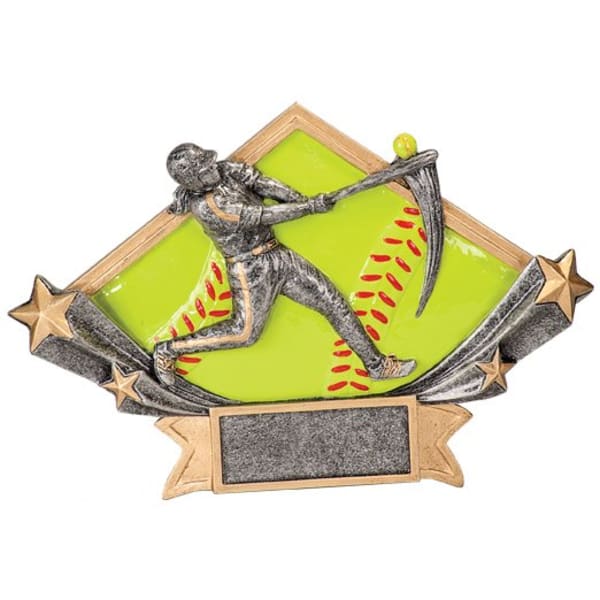 5.75" X8.5 Softball Diamond Star Resin Award – item DSR57