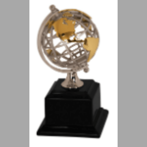 Gold/silver Globe with Black Base Crystal – item EX003