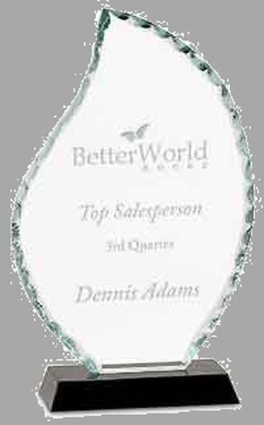 8.5" Flame Facet Glass on Black Base Award – item FC11