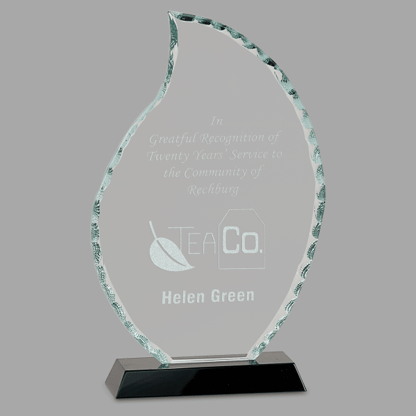9.5" Flame Facet Glass on Black Base Award – item FC12 image 4