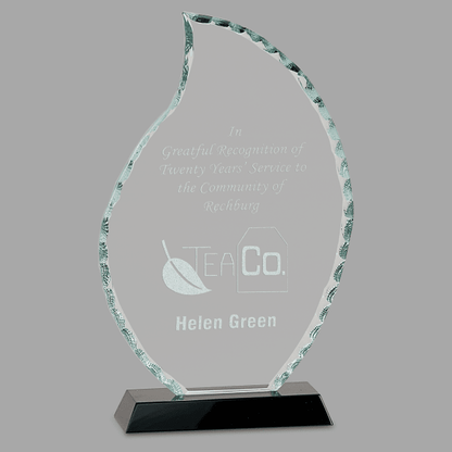 9.5" Flame Facet Glass on Black Base Award – item FC12 image 4