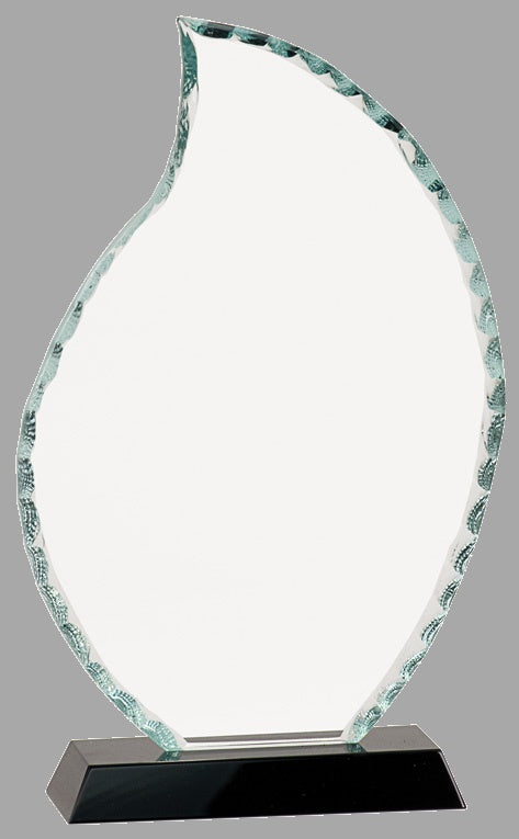 9.5" Flame Facet Glass on Black Base Award – item FC12 image 2