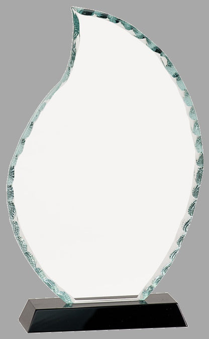 9.5" Flame Facet Glass on Black Base Award – item FC12 image 2