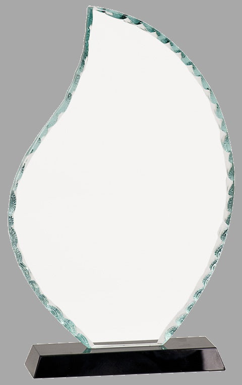 10.5" Flame Facet Glass on Black Base Award – item FC13 image 2