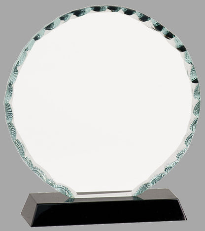 6.5" Round Facet Glass on Black Base Award – item FC22 image 2