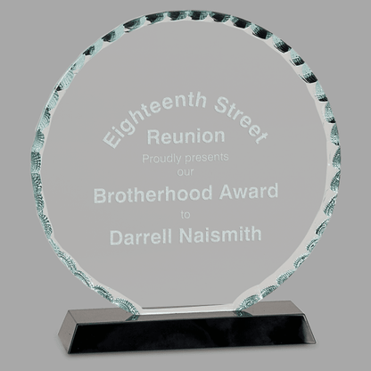 7.5" Round Facet Glass on Black Base Award – item FC23 image 5
