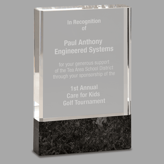4" X 6 X 1 Fusion Crystal-black Award – item FG46BK