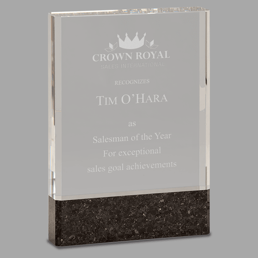 5" X 7 X 1 Fusion Crystal-black Award – item FG57BK