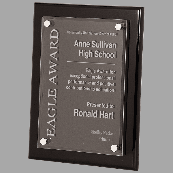 10.5" x 13" Black Piano Floating Acrylic Plaque – item FPA21113