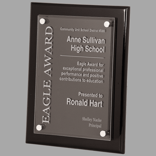 10.5" x 13" Black Piano Floating Acrylic Plaque – item FPA21113