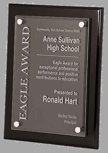 9" x 12" Black Piano Floating Acrylic Plaque – item FPA2912