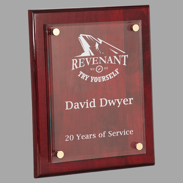 10.5" x 13" Rosewood Piano Floating Glass Plaque – item FPG11113