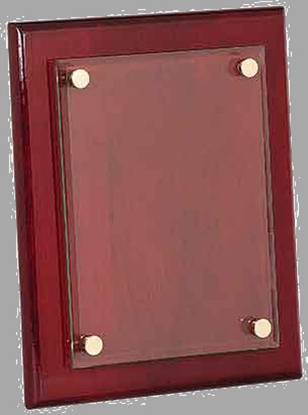 8" x 10" Rosewood Piano Floating Glass Plaque – item FPG1810
