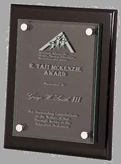 8" x 10" Black Piano Floating Glass Plaque – item FPG2810 image 2