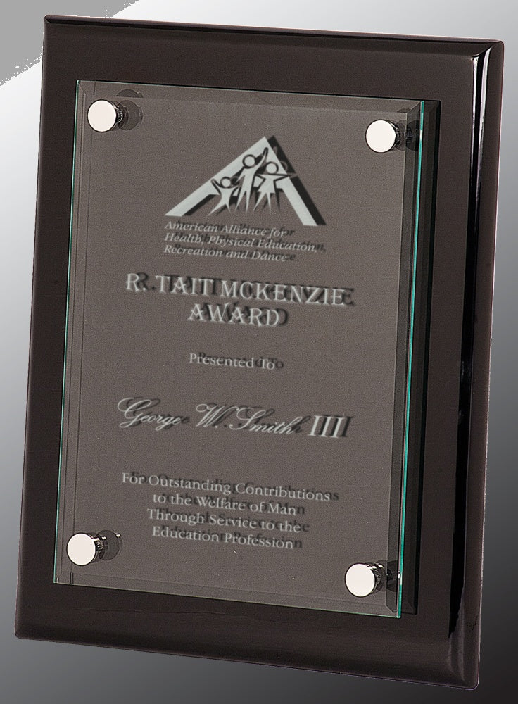 8" x 10" Black Piano Floating Glass Plaque – item FPG2810 image 3