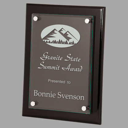 9" x 12" Black Piano Floating Glass Plaque – item FPG2912 image 4