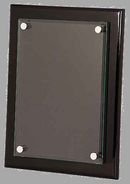9" x 12" Black Piano Floating Glass Plaque – item FPG2912