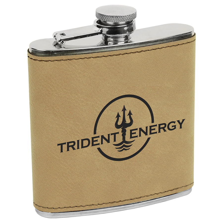 6 oz. Light Brown Leatherette Flask – item FSK615
