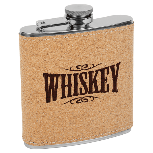 6oz. Cork Stainless Steel Flask – item FSK625