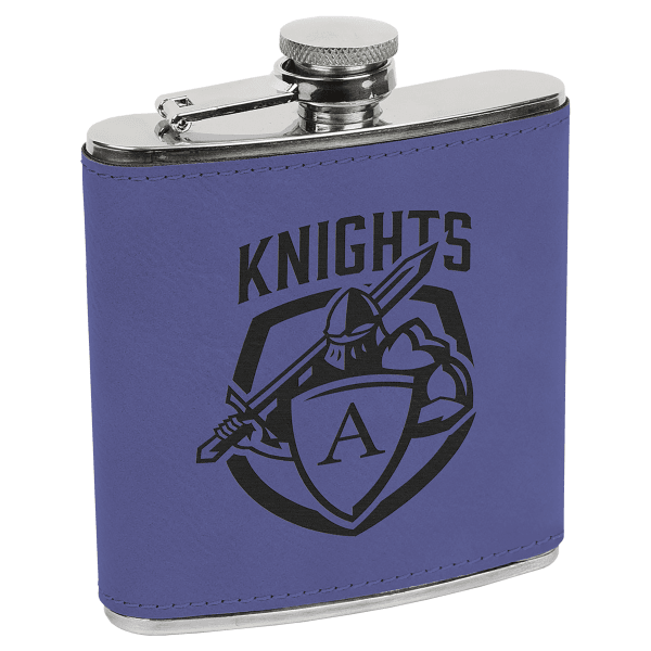 6 oz. Purple/Black Leatherette Flask – item FSK632