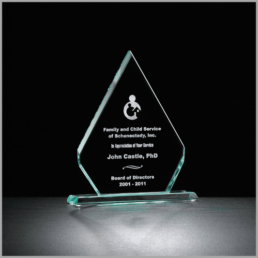 7" x 8.5" Diamond Series Glass Award – item G2160