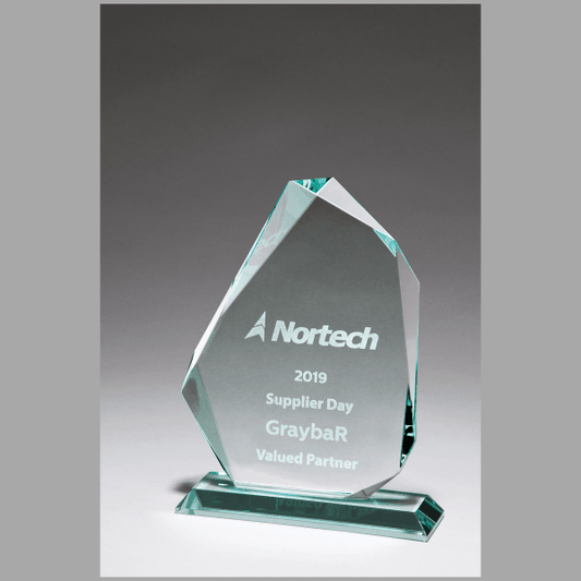 6.25" x 8.375" Iceberg Series Thick Jade Glass Award – item G2954