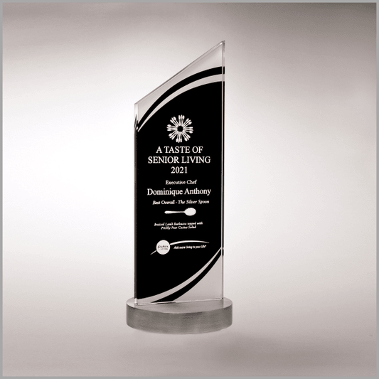 3.5" x 9.375" x 0.375" Thick Zenith Series Black Base Award – item G3100