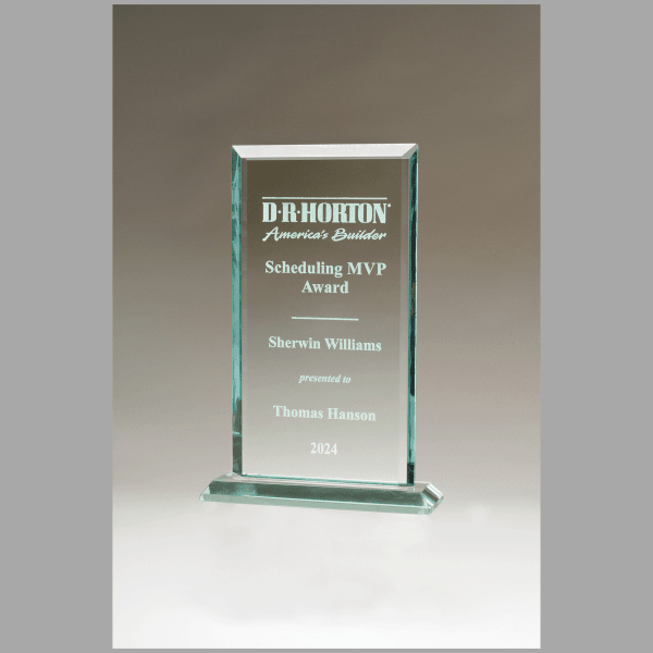6.625" x 10" Apex Series Jade Glass Award – item G3165