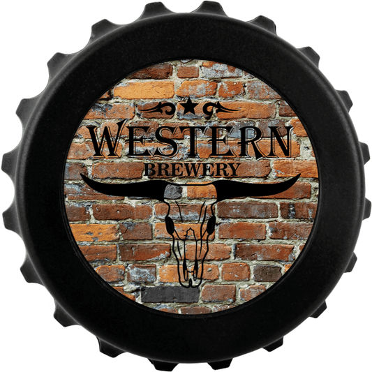 3" Black Magnetic Bottle-Cap Shaped Opener with 2" Insert – item GFT017