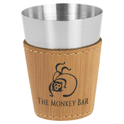 2 oz. Bamboo Leatherette Shot Glass – item GFT1055 image 2