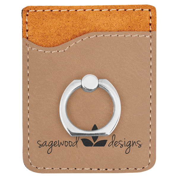 2.375" x 3.125" Light Brown Leatherette Phone Wallet with – item GFT1121 image 4