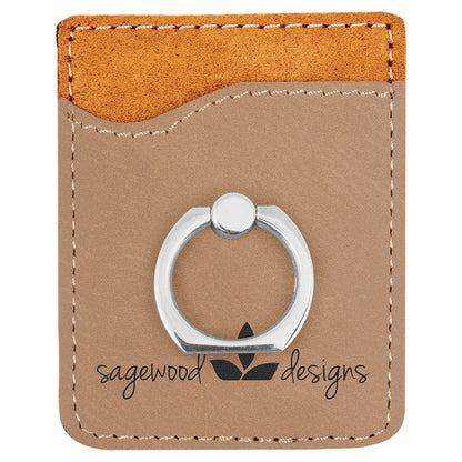 2.375" x 3.125" Light Brown Leatherette Phone Wallet with – item GFT1121 image 2
