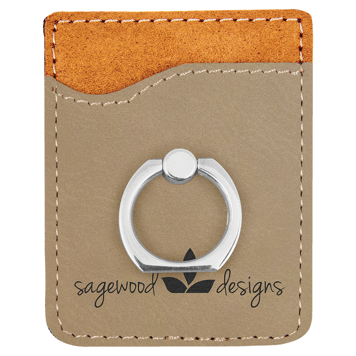 2.375" x 3.125" Light Brown Leatherette Phone Wallet with – item GFT1121