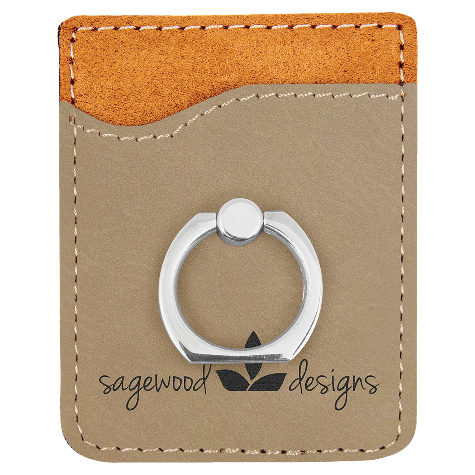 2.375" x 3.125" Light Brown Leatherette Phone Wallet with – item GFT1121