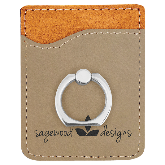 2.375" x 3.125" Light Brown Leatherette Phone Wallet with – item GFT1121
