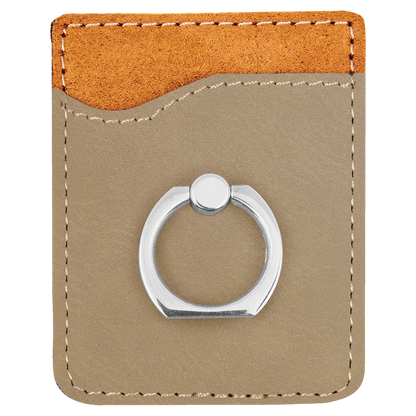 2.375" x 3.125" Light Brown Leatherette Phone Wallet with – item GFT1121 image 3