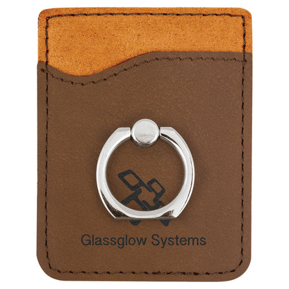 2.375" x 3.125" Dark Brown Leatherette Phone Wallet with – item GFT1122 image 2