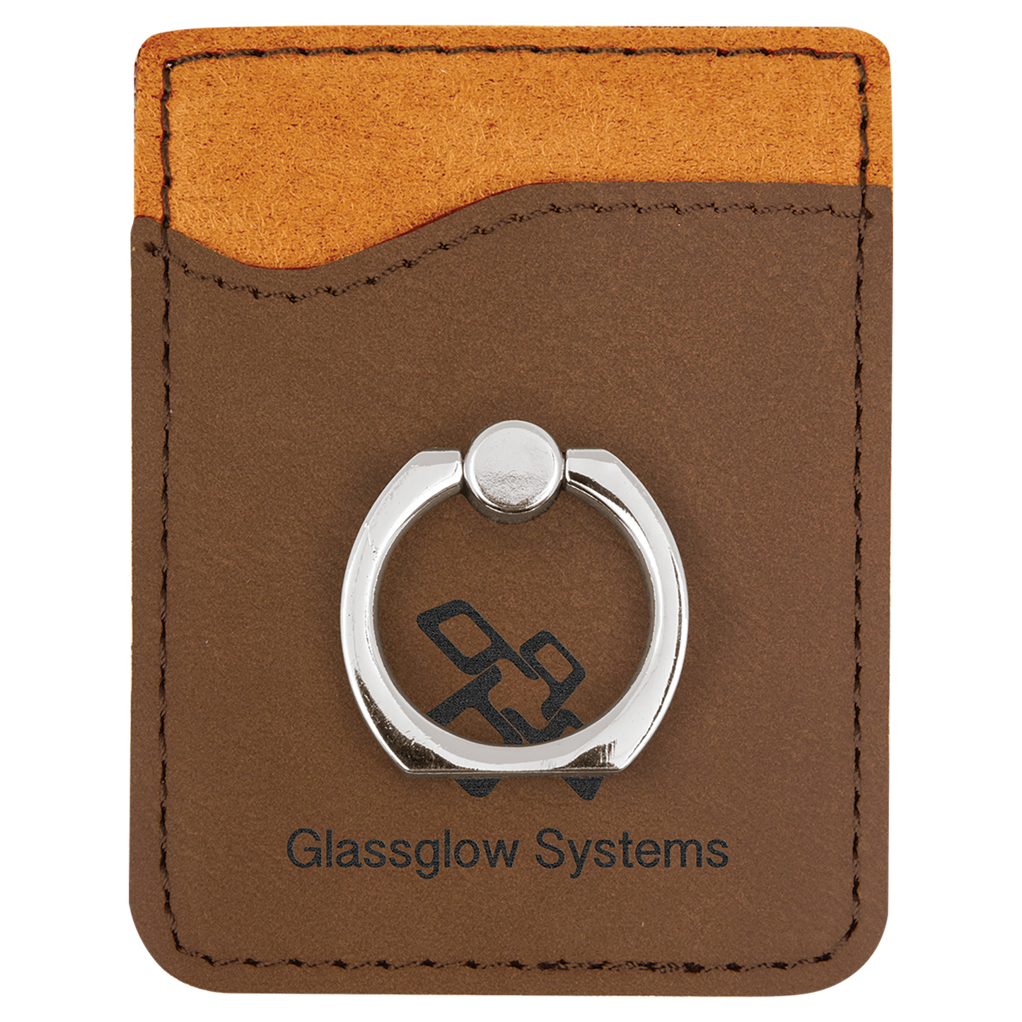 2.375" x 3.125" Dark Brown Leatherette Phone Wallet with – item GFT1122