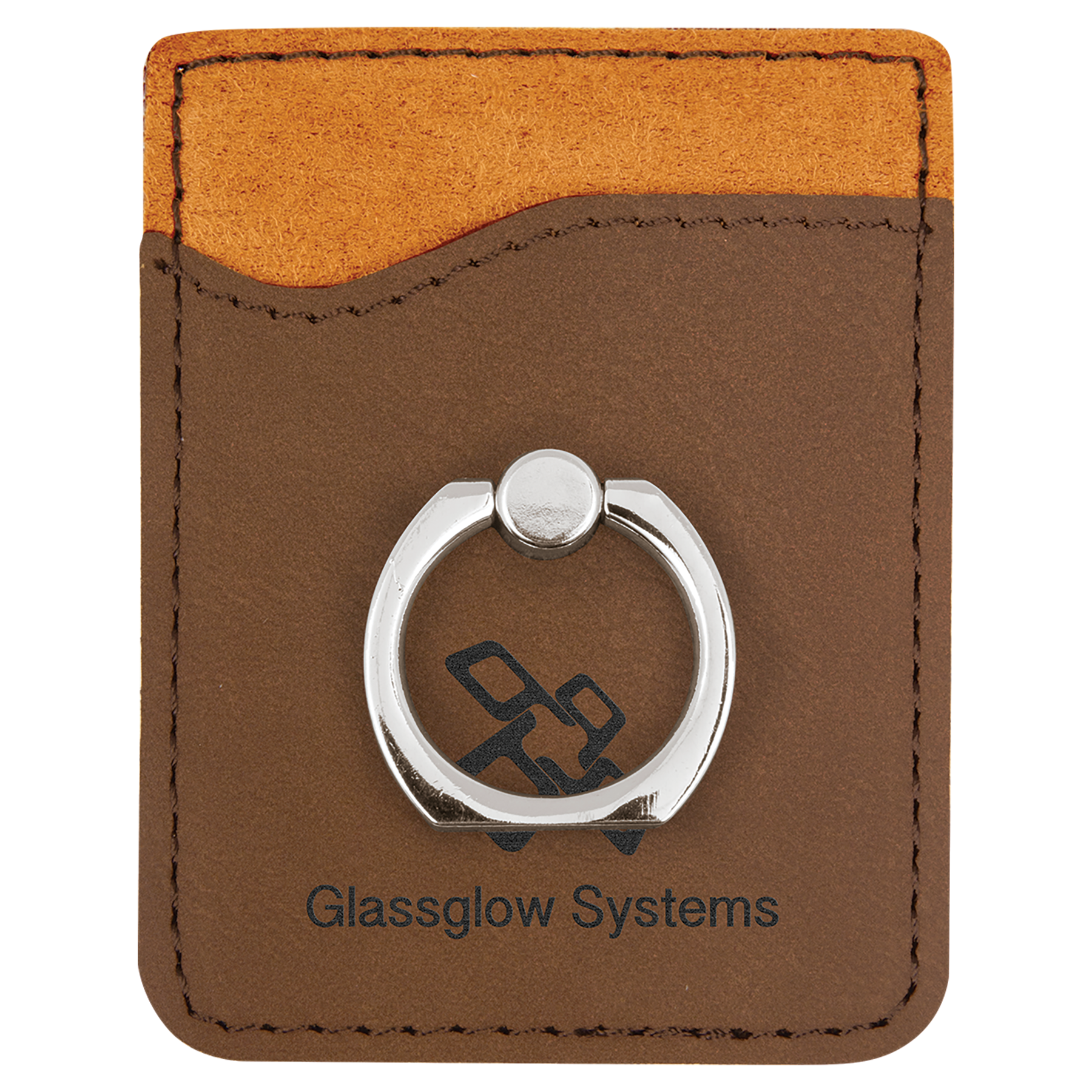 2.375" x 3.125" Dark Brown Leatherette Phone Wallet with – item GFT1122