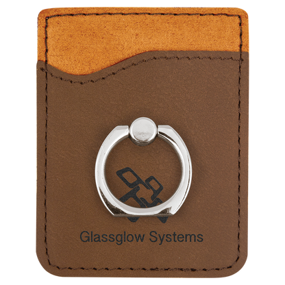 2.375" x 3.125" Dark Brown Leatherette Phone Wallet with – item GFT1122