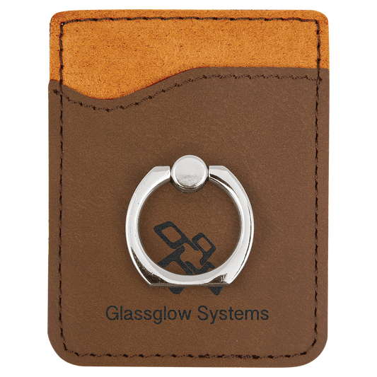 2.375" x 3.125" Dark Brown Leatherette Phone Wallet with – item GFT1122