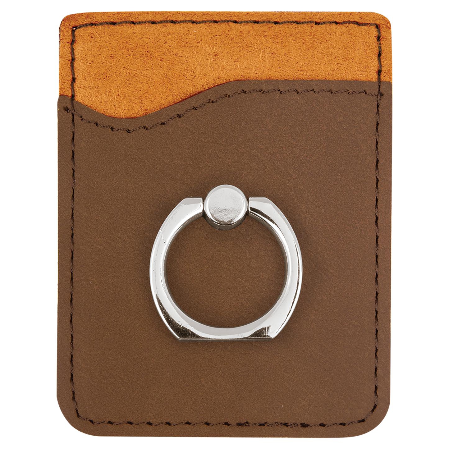 2.375" x 3.125" Dark Brown Leatherette Phone Wallet with – item GFT1122 image 3