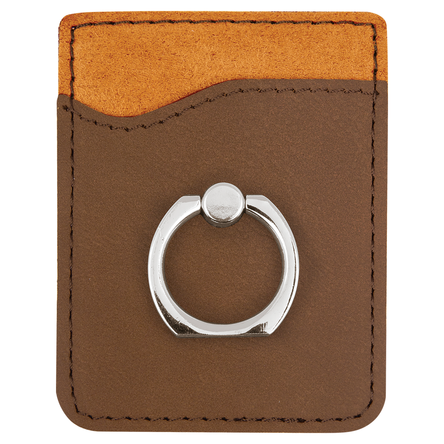 2.375" x 3.125" Dark Brown Leatherette Phone Wallet with – item GFT1122 image 3