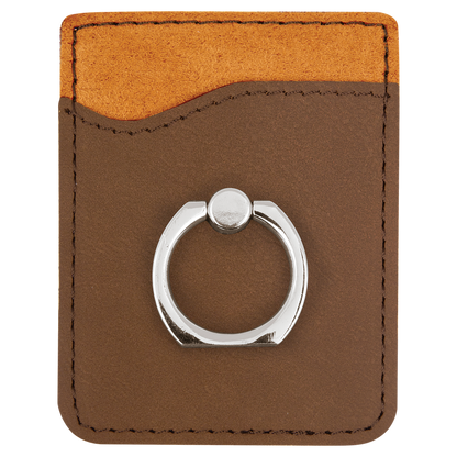 2.375" x 3.125" Dark Brown Leatherette Phone Wallet with – item GFT1122 image 3